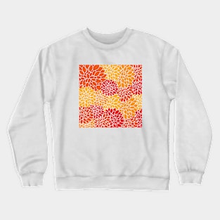 Orange Floral Pattern Crewneck Sweatshirt